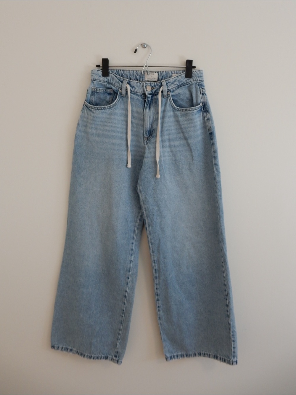Cotton On Light Blue Wide-Leg Jeans with Drawstring Waist